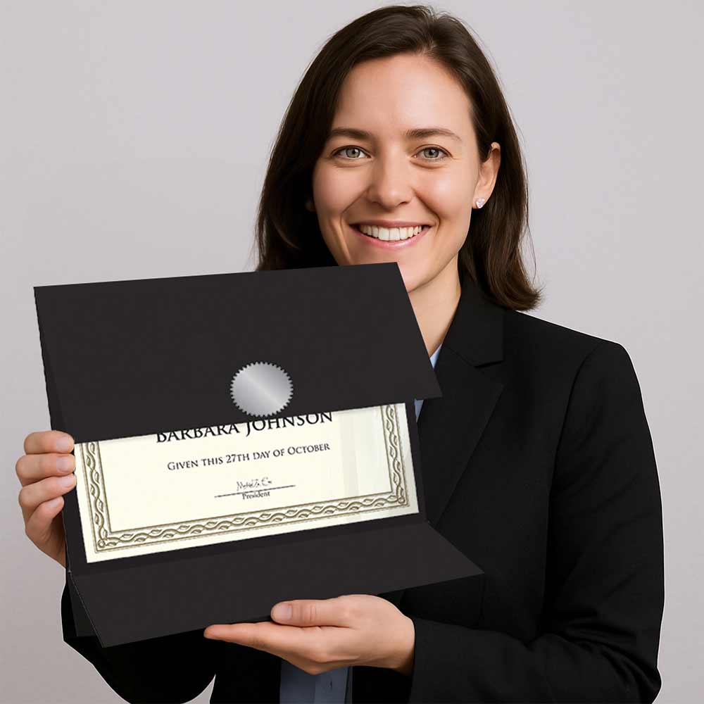 Happy investor with doubled certificate