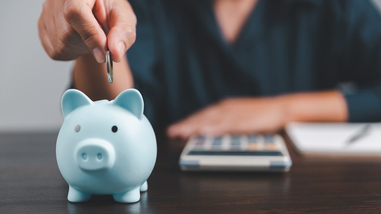Family celebrating savings goal